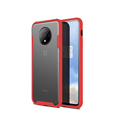 Hülle Ultra Dünn Schutzhülle Tasche Durchsichtig Transparent Matt für OnePlus 7T Rot