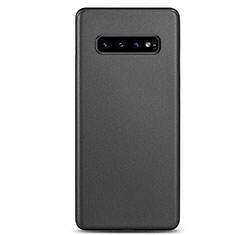 Hülle Ultra Dünn Schutzhülle Tasche Durchsichtig Transparent Matt P01 für Samsung Galaxy S10 Plus Schwarz