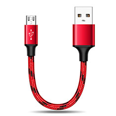 Kabel Micro USB Android Universal 25cm S02 für Motorola Moto G82 5G Rot