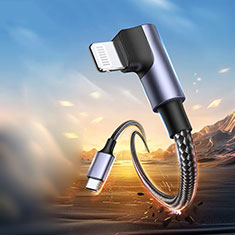 Kabel Type-C USB-C auf Lightning USB H01 für Apple iPad Air 5 10.9 (2022) Dunkelgrau