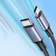 Kabel Type-C USB-C auf Type-C USB-C 100W H05 für Asus Transformer Book T300 Chi Dunkelgrau