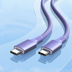 Kabel Type-C USB-C auf Type-C USB-C 100W H06 für Apple iPhone 15 Violett