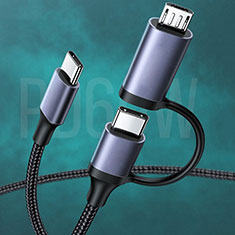Kabel Type-C USB-C auf Type-C USB-C 60W H02 für Apple iPad Air 5 10.9 (2022) Schwarz