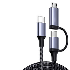 Kabel Type-C USB-C auf Type-C USB-C 60W H03 für Huawei Honor MagicBook 15 Dunkelgrau