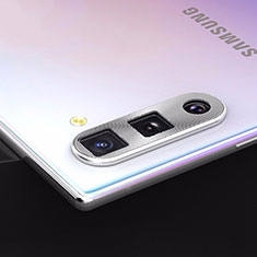 Kameraschutz Gehärtetes Glas Glasfolie Skins zum Aufkleben Panzerglas für Samsung Galaxy Note 10 Silber