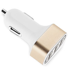 Kfz-Ladegerät Adapter 3.0A 3 USB Zweifach Stecker Fast Charge Universal U07 für Samsung Galaxy Express Prime 4G Lte J320a Gold