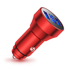 Kfz-Ladegerät Adapter 3.4A Dual USB Zweifach Stecker Fast Charge Universal K06 für Apple iPhone 13 Mini Rot