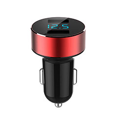 Kfz-Ladegerät Adapter 4.8A Dual USB Zweifach Stecker Fast Charge Universal K07 für Motorola Moto G Style Rot