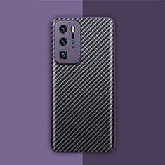 Kohlefaser Hülle Handyhülle Luxus Schutzhülle Flexible Tasche Köper für Huawei P40 Pro Violett