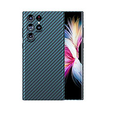 Kohlefaser Hülle Handyhülle Luxus Schutzhülle Flexible Tasche Köper T02 für Samsung Galaxy S21 Ultra 5G Blau