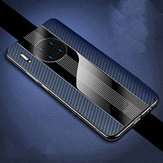Kohlefaser Hülle Handyhülle Luxus Schutzhülle Tasche Köper T01 für Huawei Mate 30 Blau