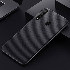 Kohlefaser Hülle Handyhülle Luxus Schutzhülle Tasche Köper T01 für Huawei P Smart+ Plus (2019) Schwarz