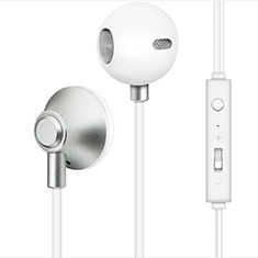 Kopfhörer Stereo Sport Ohrhörer In Ear Headset H05 für Apple iPhone 13 Mini Silber