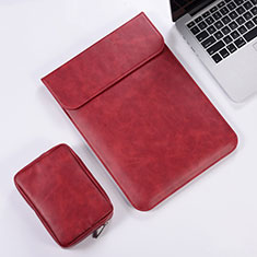 Leder Handy Tasche Sleeve Schutz Hülle für Apple MacBook Air 11 zoll Rot