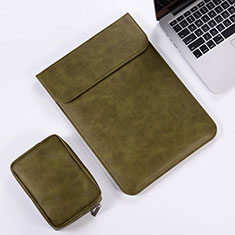 Leder Handy Tasche Sleeve Schutz Hülle für Apple MacBook Pro 13 zoll (2020) Grün