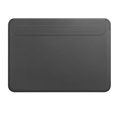 Leder Handy Tasche Sleeve Schutz Hülle L01 für Apple MacBook 12 zoll Schwarz