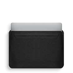 Leder Handy Tasche Sleeve Schutz Hülle L02 für Apple MacBook Air 11 zoll Schwarz