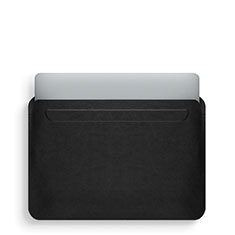 Leder Handy Tasche Sleeve Schutz Hülle L02 für Apple MacBook Pro 13 zoll (2020) Schwarz