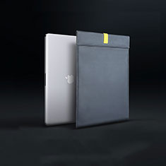 Leder Handy Tasche Sleeve Schutz Hülle L03 für Apple MacBook Air 13.3 zoll (2018) Schwarz