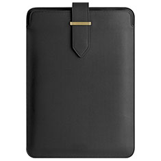 Leder Handy Tasche Sleeve Schutz Hülle L04 für Apple MacBook 12 zoll Schwarz