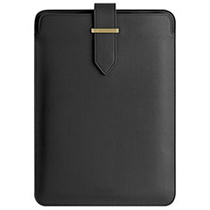 Leder Handy Tasche Sleeve Schutz Hülle L04 für Apple MacBook Air 13.3 zoll (2018) Schwarz