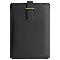 Leder Handy Tasche Sleeve Schutz Hülle L04 für Apple MacBook Pro 13 zoll (2020) Schwarz