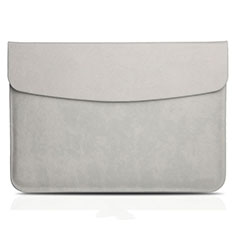 Leder Handy Tasche Sleeve Schutz Hülle L06 für Apple MacBook 12 zoll Grau