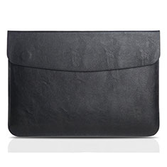 Leder Handy Tasche Sleeve Schutz Hülle L06 für Apple MacBook 12 zoll Schwarz