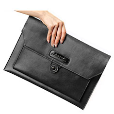 Leder Handy Tasche Sleeve Schutz Hülle L12 für Apple MacBook 12 zoll Schwarz