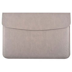 Leder Handy Tasche Sleeve Schutz Hülle L15 für Apple MacBook 12 zoll Grau