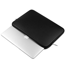 Leder Handy Tasche Sleeve Schutz Hülle L16 für Apple MacBook 12 zoll Schwarz