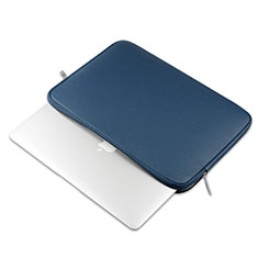 Leder Handy Tasche Sleeve Schutz Hülle L16 für Apple MacBook Air 11 zoll Blau