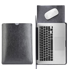 Leder Handy Tasche Sleeve Schutz Hülle L17 für Apple MacBook Air 13 zoll (2020) Schwarz