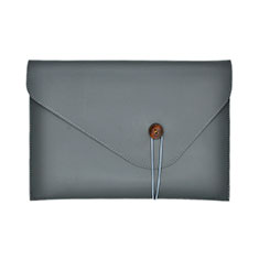 Leder Handy Tasche Sleeve Schutz Hülle L22 für Apple MacBook 12 zoll Grau