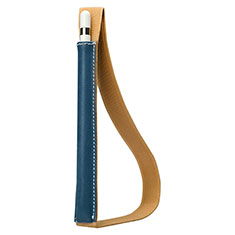 Leder Hülle Schreibzeug Schreibgerät Beutel Halter mit Abnehmbare Gummiband P01 für Apple Pencil Apple iPad Pro 10.5 Blau