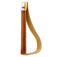 Leder Hülle Schreibzeug Schreibgerät Beutel Halter mit Abnehmbare Gummiband P01 für Apple Pencil Apple iPad Pro 12.9 Braun