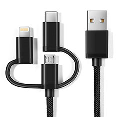 Lightning USB Ladekabel Kabel Android Micro USB C01 für Apple iPhone SE Schwarz