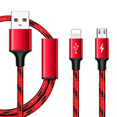 Lightning USB Ladekabel Kabel Android Micro USB ML02 Rot