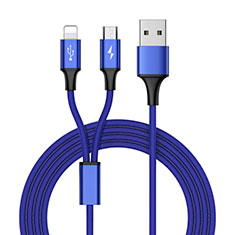 Lightning USB Ladekabel Kabel Android Micro USB ML05 Blau