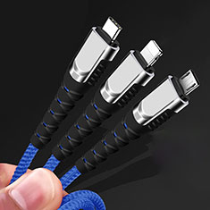 Lightning USB Ladekabel Kabel Android Micro USB Type-C 5A H03 für LG Velvet 4G Gold
