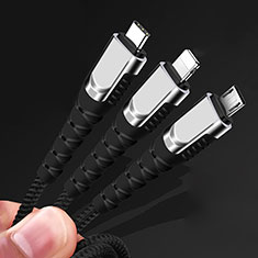 Lightning USB Ladekabel Kabel Android Micro USB Type-C 5A H03 für Motorola Moto Edge 20 Pro 5G Gold