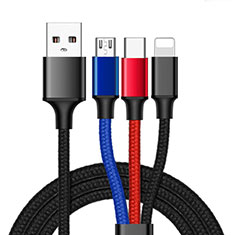 Lightning USB Ladekabel Kabel Android Micro USB Type-C ML04 Blau