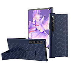 Luxus Leder Hülle Handyhülle und Kunststoff Schutzhülle Hartschalen Tasche B01H für Huawei Mate Xs 2 Blau