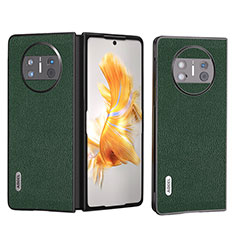 Luxus Leder Hülle Handyhülle und Kunststoff Schutzhülle Hartschalen Tasche B04H für Huawei Mate X3 Grün