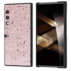 Luxus Leder Hülle Handyhülle und Kunststoff Schutzhülle Hartschalen Tasche B10H für Huawei Honor V Purse 5G Pink