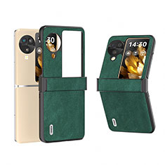 Luxus Leder Hülle Handyhülle und Kunststoff Schutzhülle Hartschalen Tasche BH1 für Oppo Find N3 Flip 5G Grün