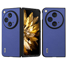 Luxus Leder Hülle Handyhülle und Kunststoff Schutzhülle Hartschalen Tasche BH12 für OnePlus Open 5G Blau