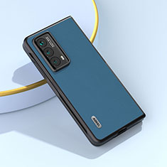 Luxus Leder Hülle Handyhülle und Kunststoff Schutzhülle Hartschalen Tasche BH2 für Huawei Honor Magic Vs2 5G Blau