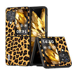 Luxus Leder Hülle Handyhülle und Kunststoff Schutzhülle Hartschalen Tasche BH22 für Oppo Find N3 Flip 5G Hellbraun