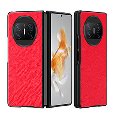 Luxus Leder Hülle Handyhülle und Kunststoff Schutzhülle Hartschalen Tasche BH4 für Huawei Mate X3 Rot